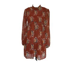 As U Wish Burnt Orange Floral Dress size S